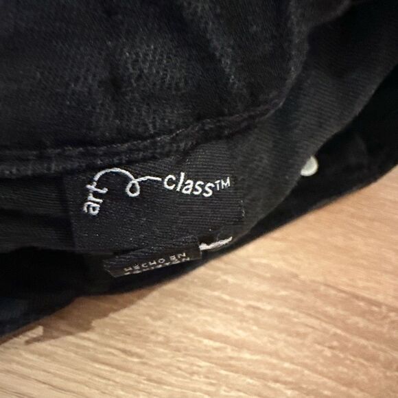 ART CLASS DARK WASH Black DENIM DISTRESSED SKINNY FIT JEANS Size 8 - Picture 4 of 4